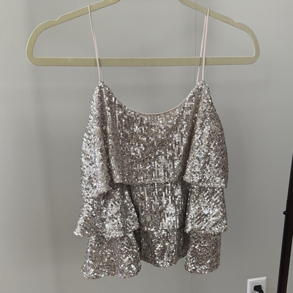 Express Glittering Silver Camisole
